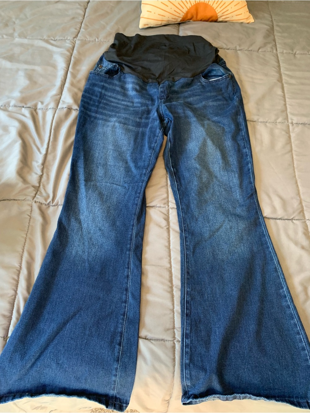SONOMA Dark Blue Maternity Flare Jeans with Black Belly Panel